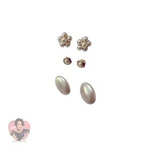 VINTAGE Elegant Pearl Cluster Earrings